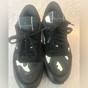 Valentino Garavani Camo Black and White Sneakers Size 5W